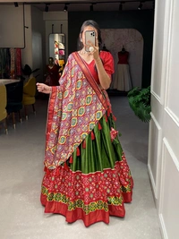 Antique Fashion 1 There's a sense of magic in weddings. Twirling lehengas that catch the sun in a thousand winks, traditional dola silk  lehenga choicest creations, curated for the season of wedding vibes & bliss. 