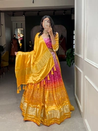 Antique Fashion 1 Raise up your style with this Ravishing gaji silk lehenga to vibrant your look at wedding and navratri. ni