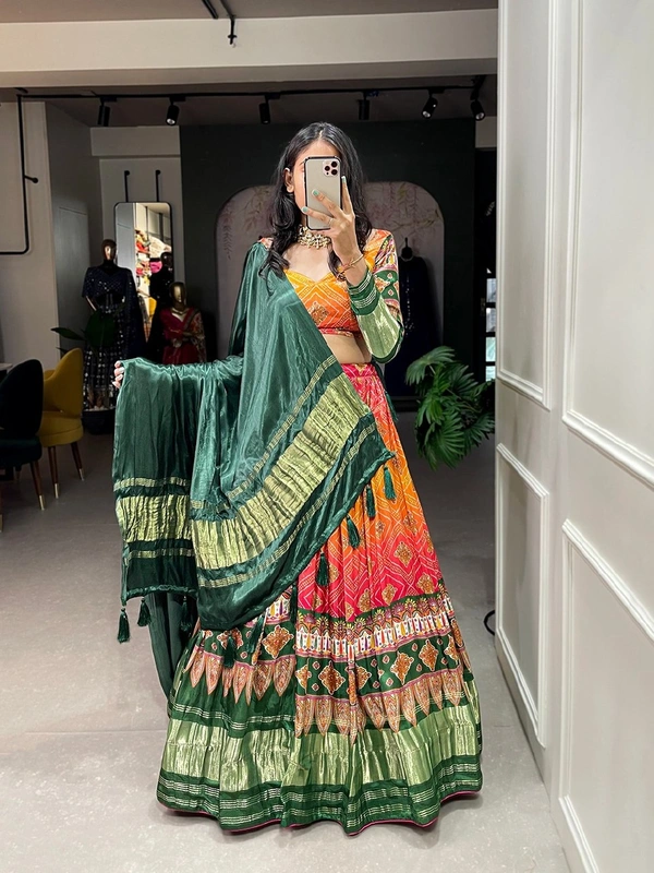 Antique Fashion 1 Raise up your style with this Ravishing gaji silk lehenga to vibrant your look at wedding and navratri. ni