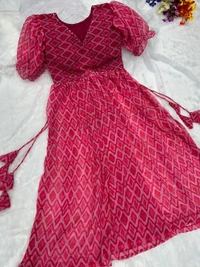Antique Fashion 1 *Kurti* fresh nayra cut padded Kurtis of digital printed Georgette fabrics with side slit open - X's (34)