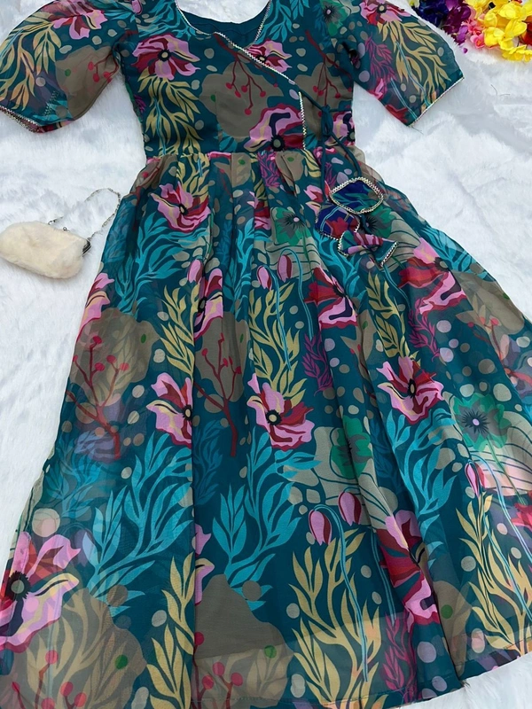 Antique Fashion 1 *Kurti* fresh nayra cut padded Kurtis of digital printed Georgette fabrics with side slit open  - X's (34)