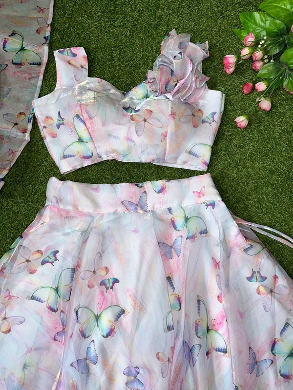 Antique Fashion  Lahenga Pure Jimmy choo organza silk digital printed 