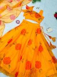 Antique Fashion 1 Pure organza silk digital printed Lahenga Choli