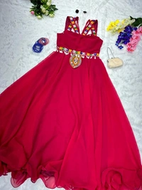 Antique Fashion 1 Navratri Gown Collection  - X's (34), Shocking Pink