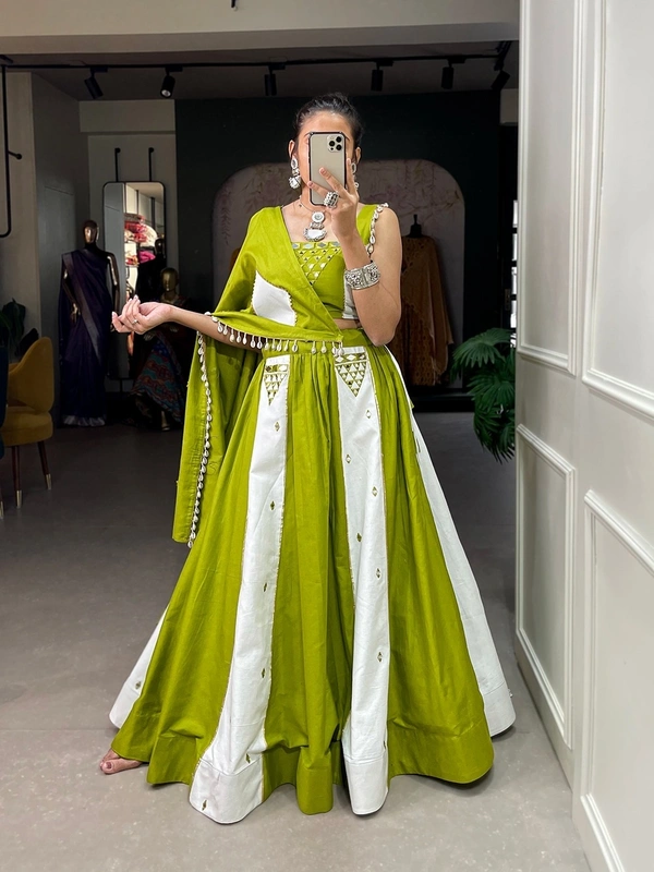 Antique Fashion 1 Give your navratri look this irresistible  mirror work lehenga choli to make your garba night special✨