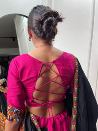Antique Fashion 1 The elegance of tradition and garba vibes with this gamthi work pink chaniyacholi adorn with colorful kodi lace border to glamour yourself as navratri lover💞🤍