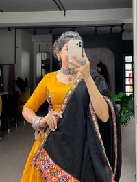 Antique Fashion 1 Add this gorgeous gamthi work lehenga choli to your wardrobe to make your navaratri more traditional💫❣️