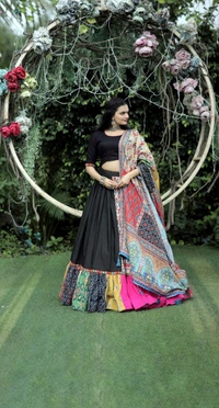 Antique Fashion 1 Attractive Reyon Lehenga Choli Dupatta Set