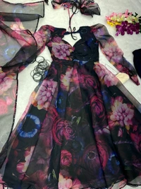 Antique Fashion 1 Digital printed organza silk Anarkali suit with huge flair 🌸 - Xl (42)