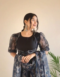 Antique Fashion 1 Anarkali suit* - Digital printed Georgette suit with huge flair 🌸 - Xl (42)