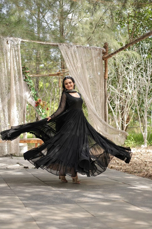 Antique Fashion 1 Desirable Women's gown Made With Faux Blooming Fabrics and Designer Embroidered Dupatta* - L (40)