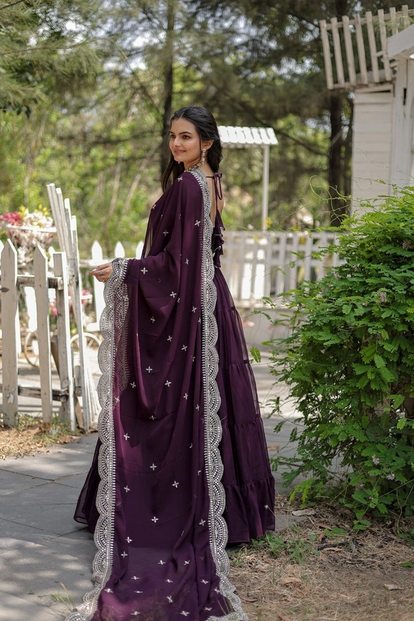 Antique Fashion 1 Desirable Women's gown Made With Faux Blooming Fabrics and Designer Embroidered Dupatta* - Xxl (44)