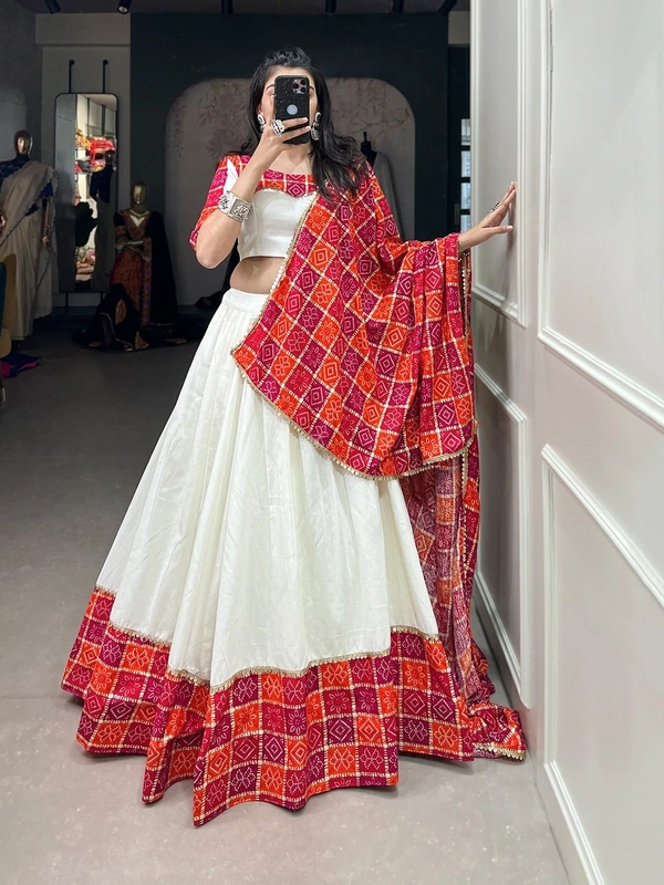 Antique Fashion 1 This navratri go a long way to make your garba night remarkable by you wearing this bandhej foil print navratri choli to amplifies your attire 🧡