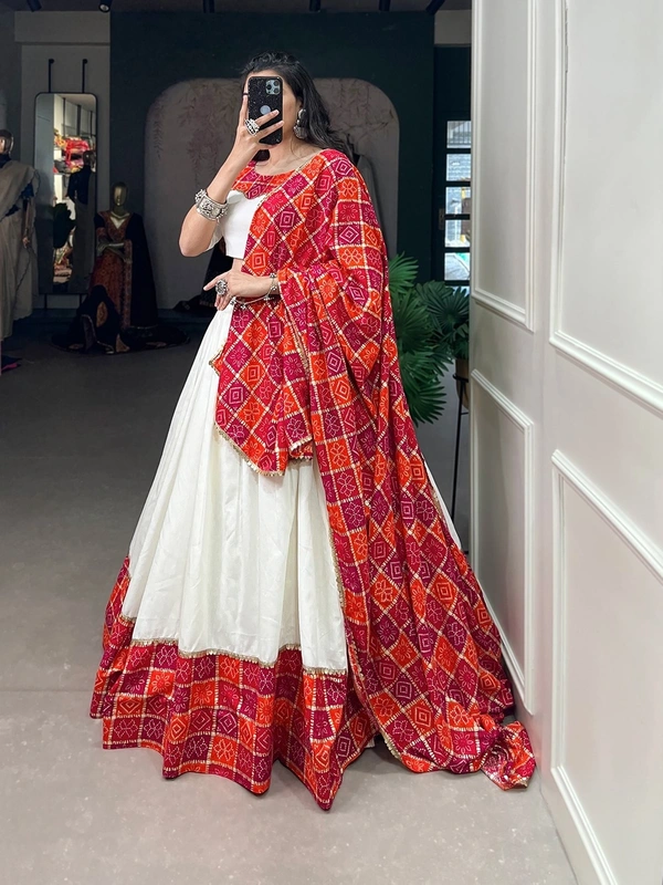 Antique Fashion 1 This navratri go a long way to make your garba night remarkable by you wearing this bandhej foil print navratri choli to amplifies your attire 🧡