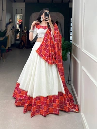 Antique Fashion 1 This navratri go a long way to make your garba night remarkable by you wearing this bandhej foil print navratri choli to amplifies your attire 🧡