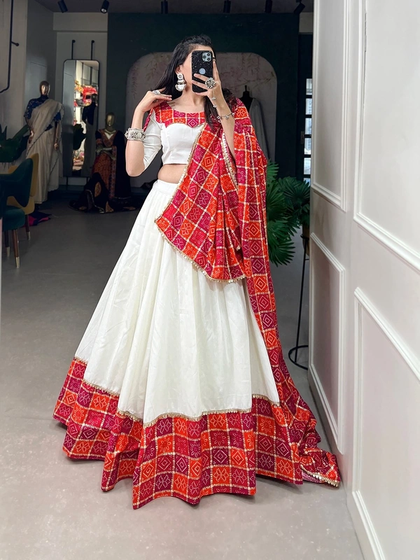 Antique Fashion 1 This navratri go a long way to make your garba night remarkable by you wearing this bandhej foil print navratri choli to amplifies your attire 🧡