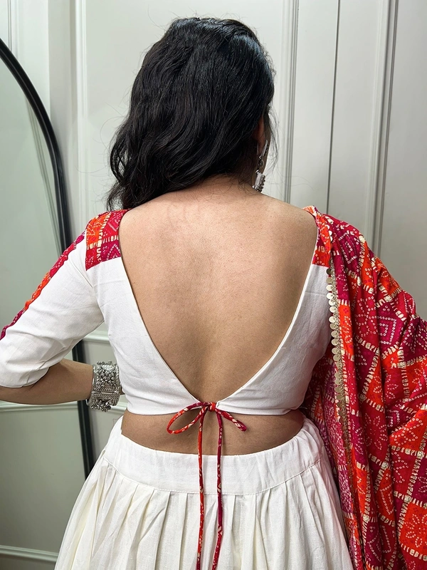 Antique Fashion 1 This navratri go a long way to make your garba night remarkable by you wearing this bandhej foil print navratri choli to amplifies your attire 🧡