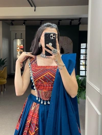 Antique Fashion 1 Add this phenomenal spirit of our navratri lehenga with printed design in your garba collection to make imperial impressions on garba night 💙