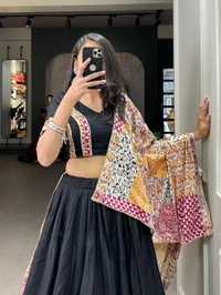 Antique Fashion 1 Embracing the delicate printed details in your garba choli to create most authentic yet classy navratri look for you 