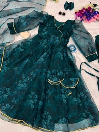 Antique Fashion 1 *Anarkali Suit* - Digital printed pure organza silk Anarkali suit of huge flair with Lace Border 🌸 - X's (34)