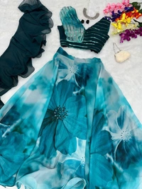 Antique Fashion 1 Exclusive Trending Floral Print Lehenga Choli - Blue