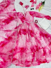 Antique Fashion 1 Anarkali * - Digital printed Jimmy organza Anarkali suit with huge flair - 40