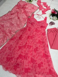 Antique Fashion 1 * Anarkali * - Digital printed Georgette silk Anarkali suit with huge flair 🌸 - 36