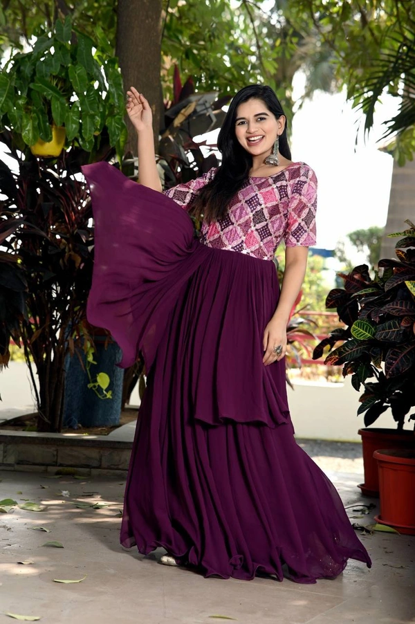 Antique Fashion  PREMIUM DESIGNER READYMADE GOWN COLLECTIONS - wine