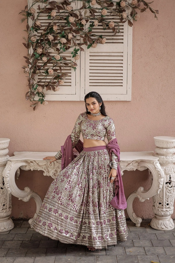 Antique Fashion 1 Onion Pink Coloured Georgette with Sequence Work Woman Designer Party wear Lehenga Choli with Dupatta