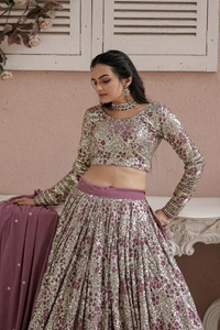 Antique Fashion 1 Onion Pink Coloured Georgette with Sequence Work Woman Designer Party wear Lehenga Choli with Dupatta