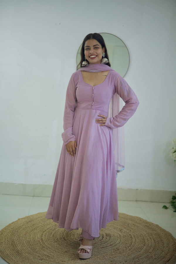 Antique Fashion  *PURE SOFT FOX GEORGETTE  FABRIC FULLY FLAIR ANARKALI,WITH DUPPTA SET,PENT READY TO WEAR* - Xs (34)
