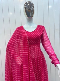 Antique Fashion 1 PRESENTING  LUXURIES BEAUTIFUL ALL NEW RANI  SIDE SLIT KURTA SUIT SET DUPPTA WITH PENT PAIR  - S (36)