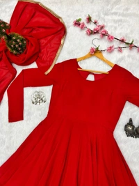 Antique Fashion 1 *PRESENTING NEW ANARKALI 2 LAYER GOWN ,DUPPTA SET READY TO WEAR FULLY STTICHED* - Xxl (44)