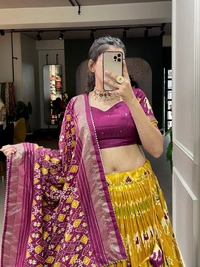 Antique Fashion 1 Simple yet amazing beautiful tussar silk chaniya choli is best for you to wear this Navratri for long hours and yet remain very comfortable  - mustard