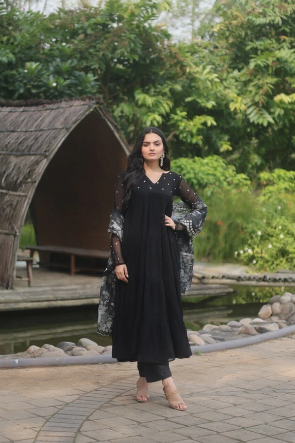 Antique Fashion  Anarkali Suits  - Black, L (40)