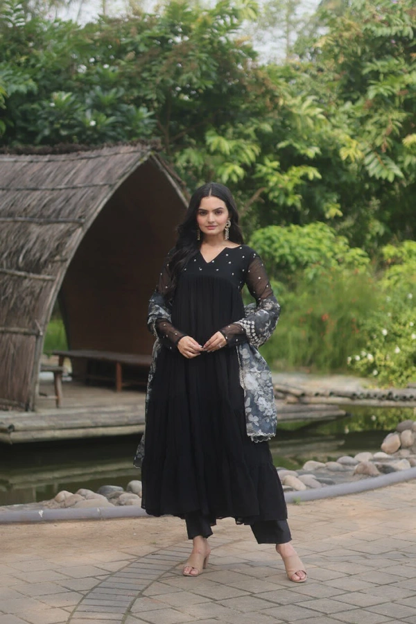 Antique Fashion  Anarkali Suits  - Black, L (40)
