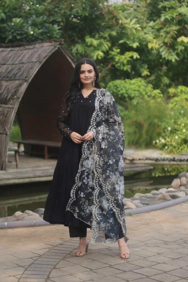 Antique Fashion  Anarkali Suits  - Black, L (40)