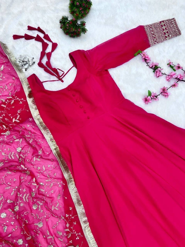 Antique Fashion  Anarkali Gown Suit  - Xl (42), pink