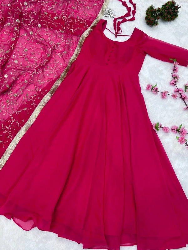Antique Fashion  Anarkali Gown Suit  - Xl (42), pink