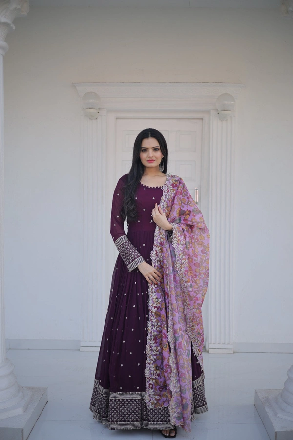 Antique Fashion 1 PREMIUM DESIGNER READYMADE GOWN COLLECTIONS - L (40), wine