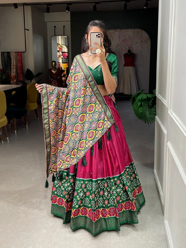 Antique Fashion  There's a sense of magic in weddings  Twirling lehengas that catch the sun in a thousand winks traditional dola silk  lehenga choicest creations curated for the season of wedding vibes  bliss  - pink