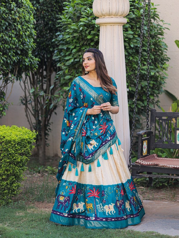 Antique Fashion 1 For your essential part of gujarati collection we are presenting Ethnic attire of dola silk lehenga - frz