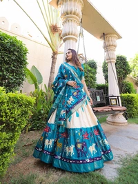 Antique Fashion 1 For your essential part of gujarati collection we are presenting Ethnic attire of dola silk lehenga - frz