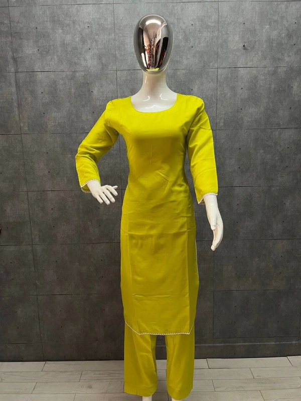 Antique Fashion 1 PRESENTING NEW *Beautiful pair of  mehendi green straight kurta and pants pair with duppta * - L (40)