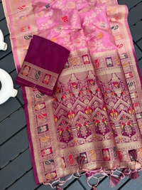 Antique Fashion 1 Exclusive heavy silk for  summer Bridal collection heavy viscose silk pattern  pattern in Banarsi zari weave 