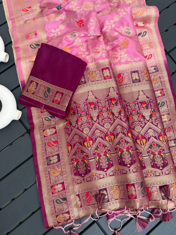 Antique Fashion  Exclusive heavy silk for  summer Bridal collection heavy viscose silk pattern  pattern in Banarsi zari weave 
