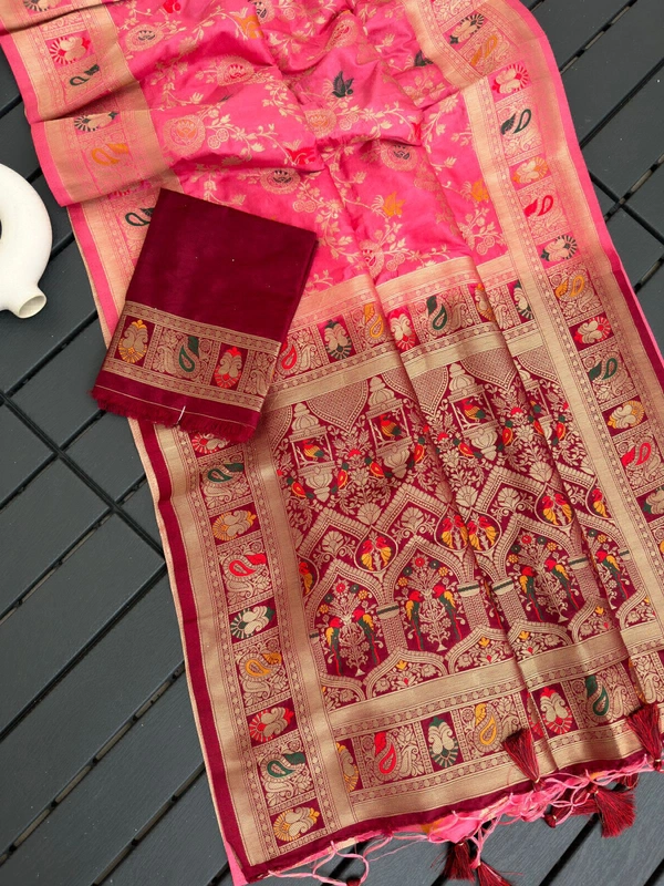 Antique Fashion  Exclusive heavy silk for  summer Bridal collection heavy viscose silk pattern  pattern in Banarsi zari weave 