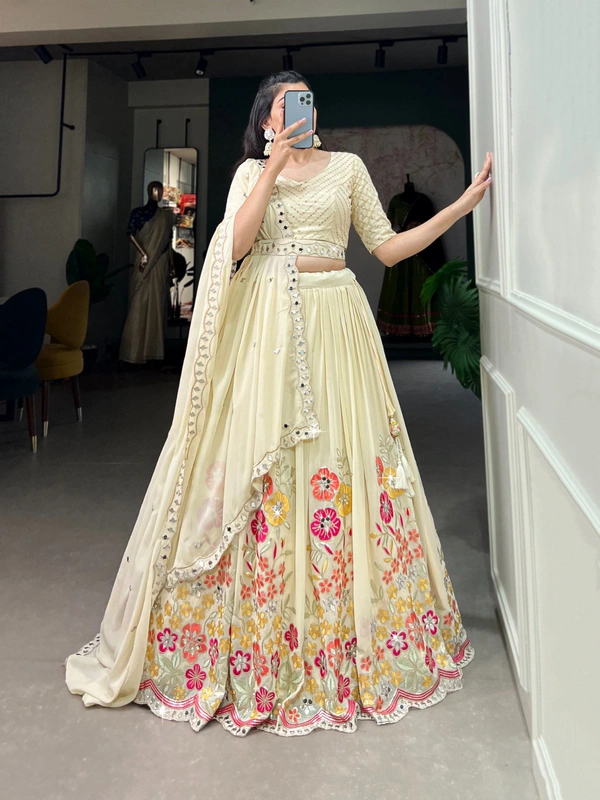 Antique Fashion 1 Our new designer Lehenga beckons you to immerse yourself  in our ethereal ensemble - offwite