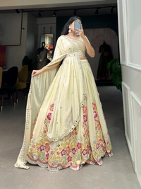 Antique Fashion 1 Our new designer Lehenga beckons you to immerse yourself  in our ethereal ensemble - offwite