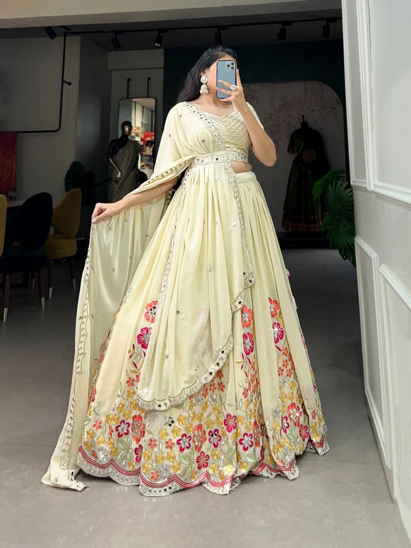 Antique Fashion 1 Our new designer Lehenga beckons you to immerse yourself  in our ethereal ensemble - offwite